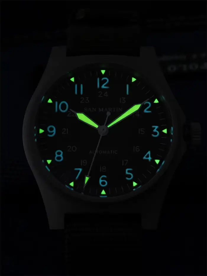 San Martin 38mm NH35 champ montres automatiques pour hommes Montre-bracelet horloge mécanique Simple pilote étanche 10ATM Montre SN0137