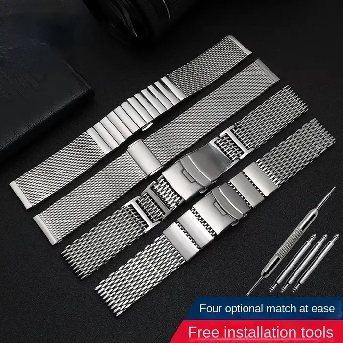 Bracelet Shlavabo Mesh Milan en acier inoxydable élégant pour femmes compatibles avec Hamilton Omega Breitling Citizen SeATM occasions spéciales
