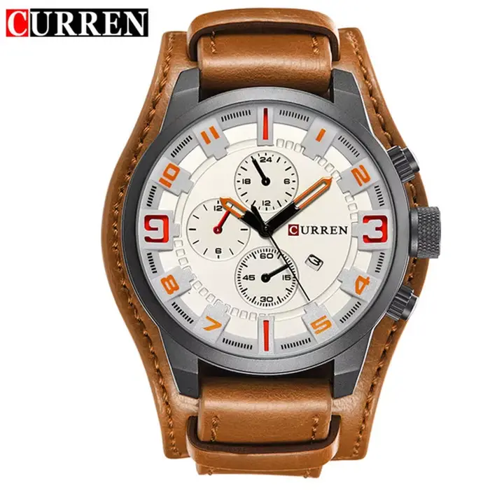 Nouvelles montres CURREN marque de luxe hommes montre bracelet en cuir mode Quartz-montre sport déco
