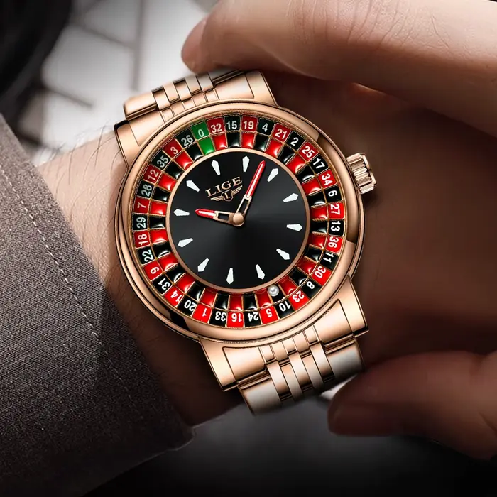 LIGE 2025 montres de luxe créatives hommes Roulette jeu cadran mode