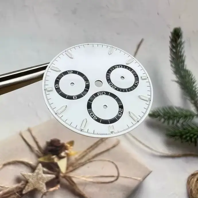 Cadran de montre Clean Factory pour pièces détachées remplacement cadran dtna126500 mouvement 4131 blanc noir occasions spéciales cadeau
