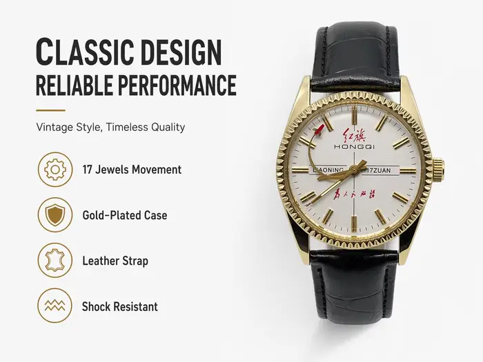 Montre mécanique vintage HONGQI pour homme
