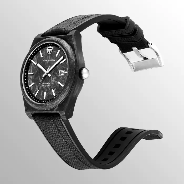 Montre mécanique automatique en fibre de carbone ultra légère Salute Classics pour hommes