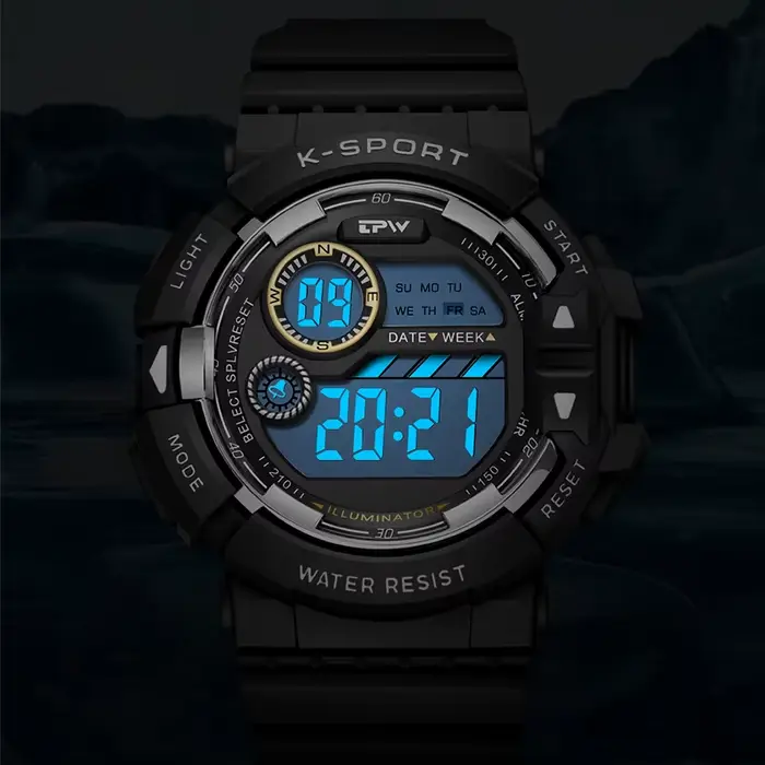 TPW montre numérique couleur bonbon pour adolescentes résistant à l'eau mode école étudiant montre-bracelet