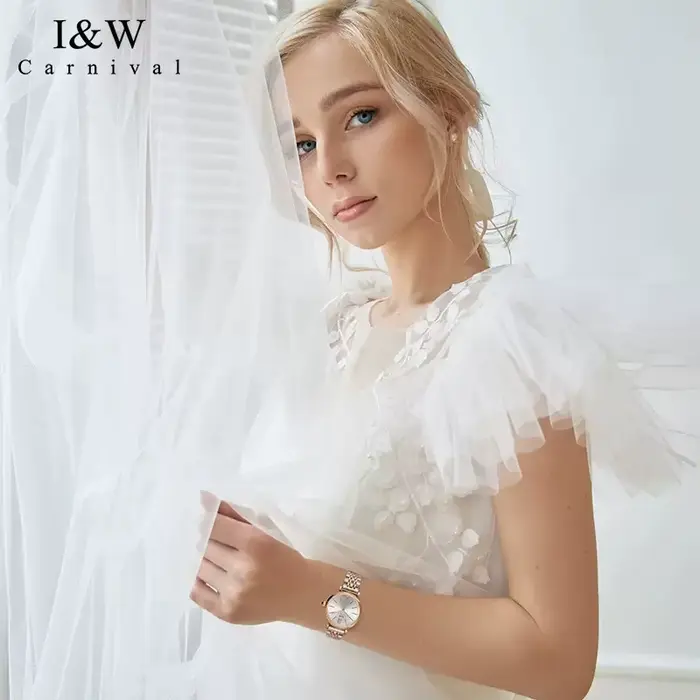 Robe Montre à Quartz de Luxe pour Femmes, Montre-Bracelet Étanche en Acier Inoxydable, Occasions Spéciales, Mode & Casual, Bracelet de Petite Taille, Horloge de Poignet pour Toutes les Occasions