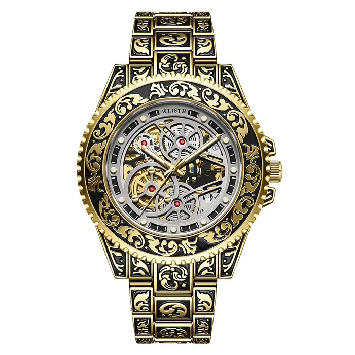 Montre homme automatique mécanique haut de gamme, luxe léger, ajourée, style rétro, entièrement auto