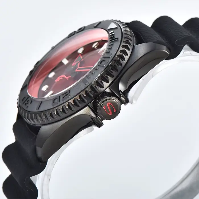 Montre de plongée noire PARNSRPE automatique avec calendrier complet et résistance à l'eau 20 bars pour homme aventuriers et amoureux de l'élégance