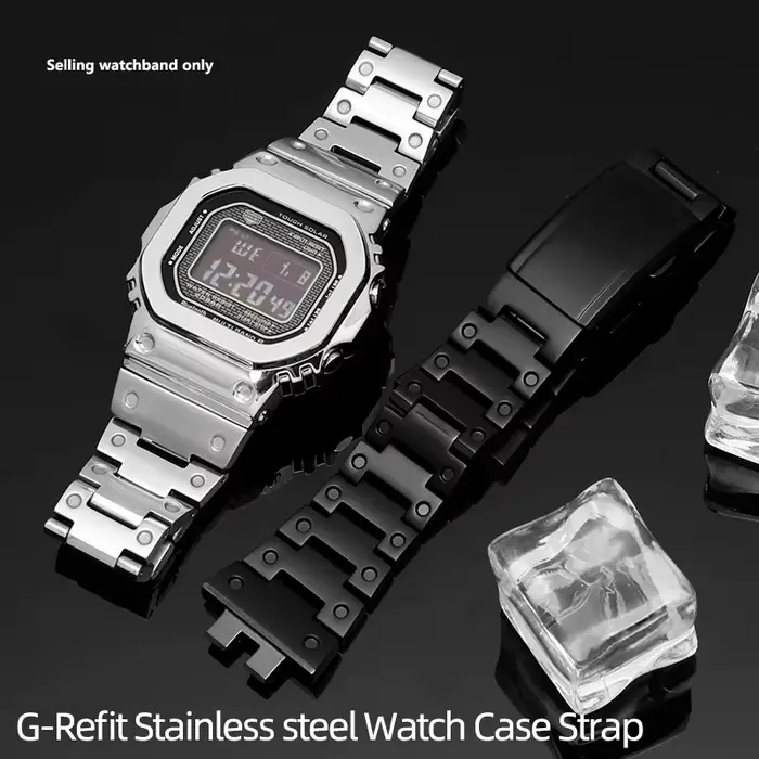 Bracelet de montre en acier inoxydable 316L pour Casio G-Shock GMW-B5000 GM-B2100 GM-B2100D compatibles avec plusieurs marques occasions spéciales et quotidienne