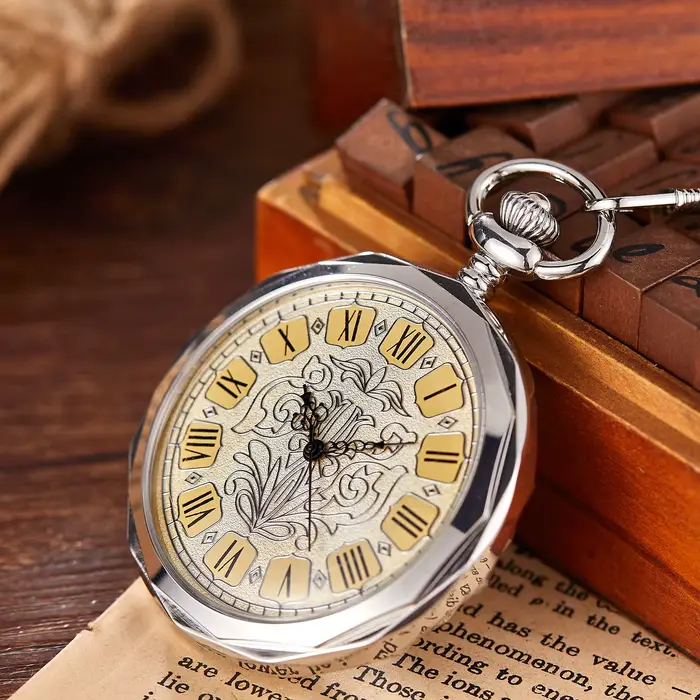 Montre de Poche Mécanique Hexagonale pour Homme et Femme