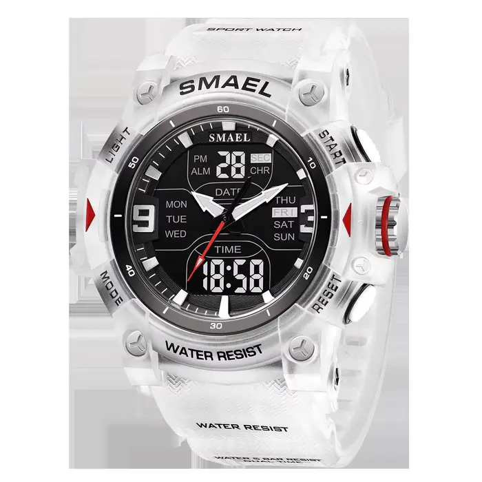 Montre SMAEL 8117 résistante à l'eau 50M (Drop Shipping) avec alarme, veilleuse et double affichage