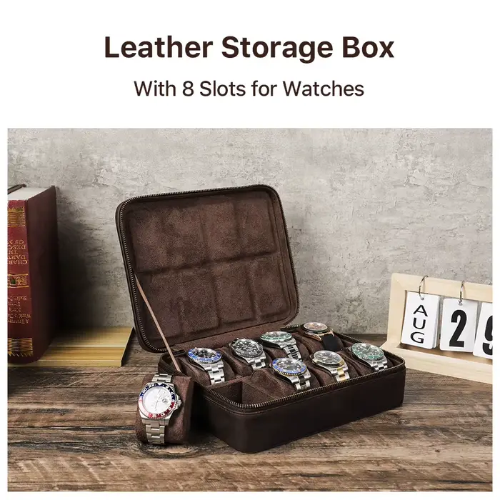 CONTACTS FAMILY-Boîte de rangement de montre en cuir pour hommes et femmes