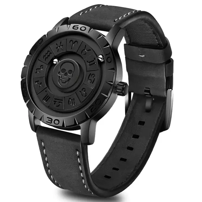 FOXBOX 2026 Nouvelle montre de luxe à crâne pour homme, mode créative, pointeur défilant, force magn