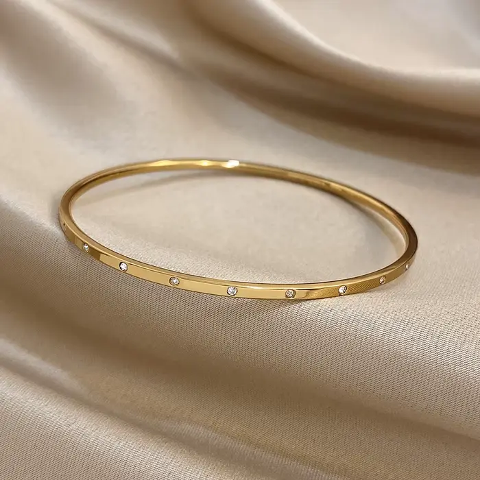 Bracelet minimaliste plaqué or pour femmes et hommes