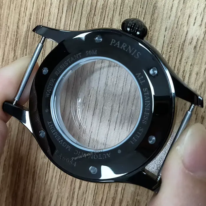 Montre de luxe en acier inoxydable avec verre en cristal de saphir et mouvement Miyota 8N24 pour homme et femme occasions spéciales