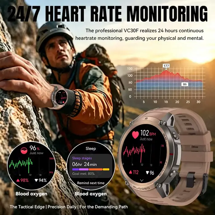 Montre connectée GPS 2026 avec boussole et suivi des activités pour homme, résistante à l'eau, pour les amoureux des sports extérieurs
