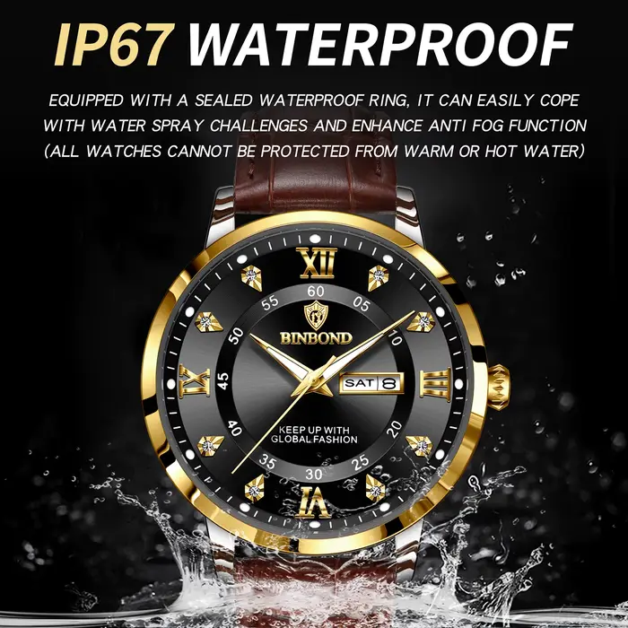 Montres à quartz BINBOND pour hommes
