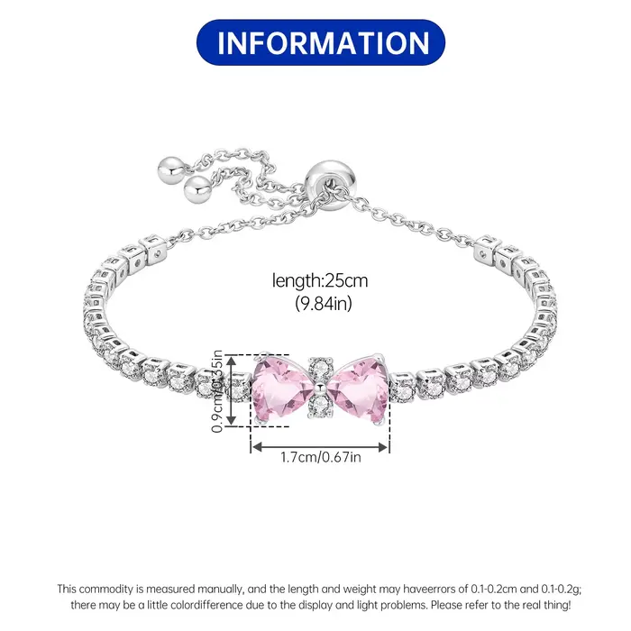 PANPOKI Nouveau Bracelet en Argent Sterling 925 Série Douce Nœud Rose Maillons Chaîne pour Femme Bijoux Tendance Anniversaire Cadeaux Raffinés