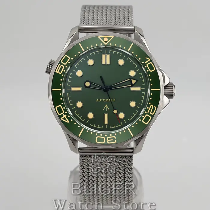 Montre de plongée mécanique BLIGER Vintage Bronze Or Rose 41mm pour homme NH35 PT5000 007 NTTD 100m 