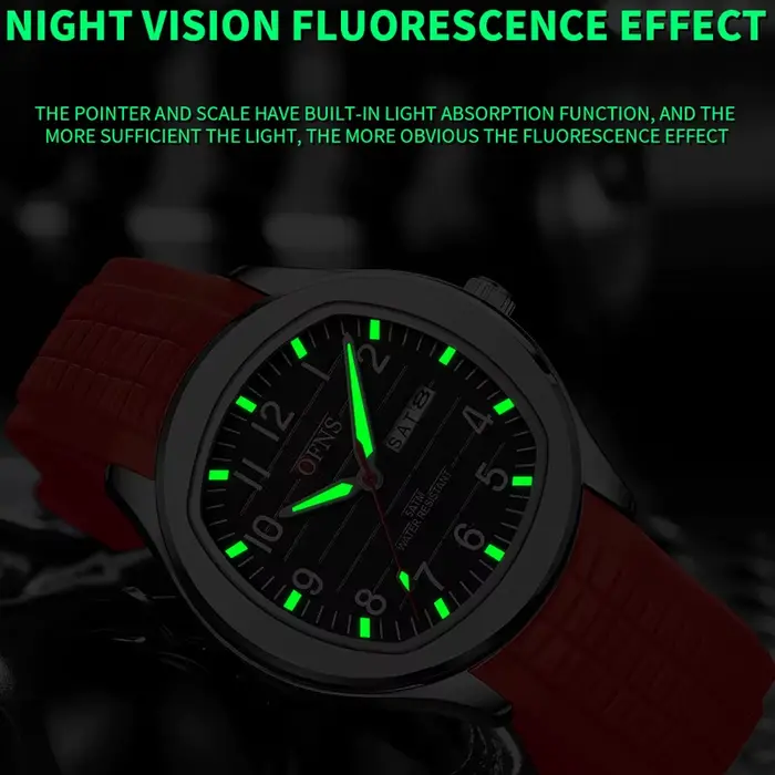 OFNS offre spéciale mode montre pour hommes 50 M étanche luxe lumineux Date semaine multifonction affaires mâle Quartz montre-bracelet Relogio