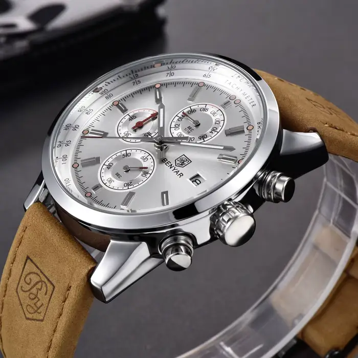 BENYAR Chronographe dehors Hommes Montres Top Marque De Luxe Montre À Quartz Horloge Tous Poquinze Travail Étanche