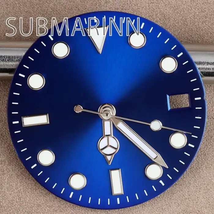 Aiguilles de cadran de montre 29 mm bleues/vertes/grises/noires/blanches, luminescentes vertes, pour
