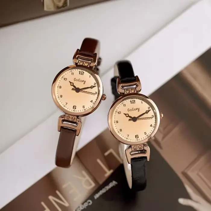 2025 montre à Quartz femmes en cuir PU bracelet mince montre-bracelet dames montres couleur unie mode