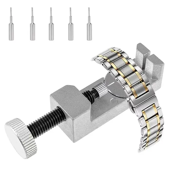 Kit de retrait de maillons de montre outil de dimensionnement de bracelet pour montres avec 12 broches de rechange pour réparation et personnalisation de montres occasions spéciales