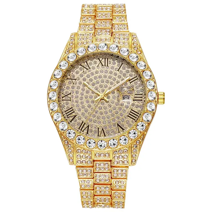 Nouvelles montres Iced Out pour hommes, montre de luxe en diamant, montre-bracelet à quartz avec cal