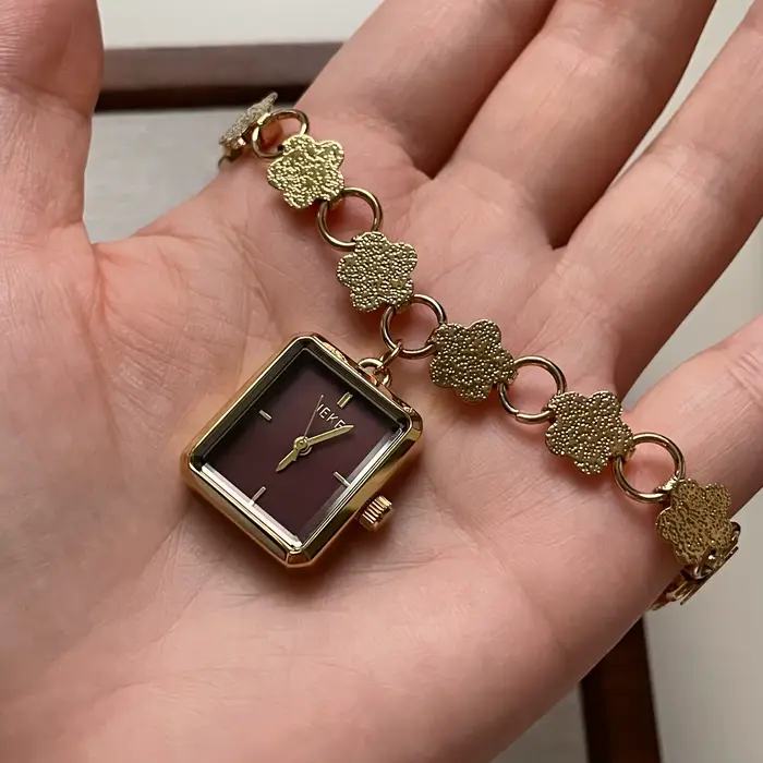 Bracelet tournesol luxe art médieval bordeaux bracelet femme quartz élégant occassionnel pour femmes