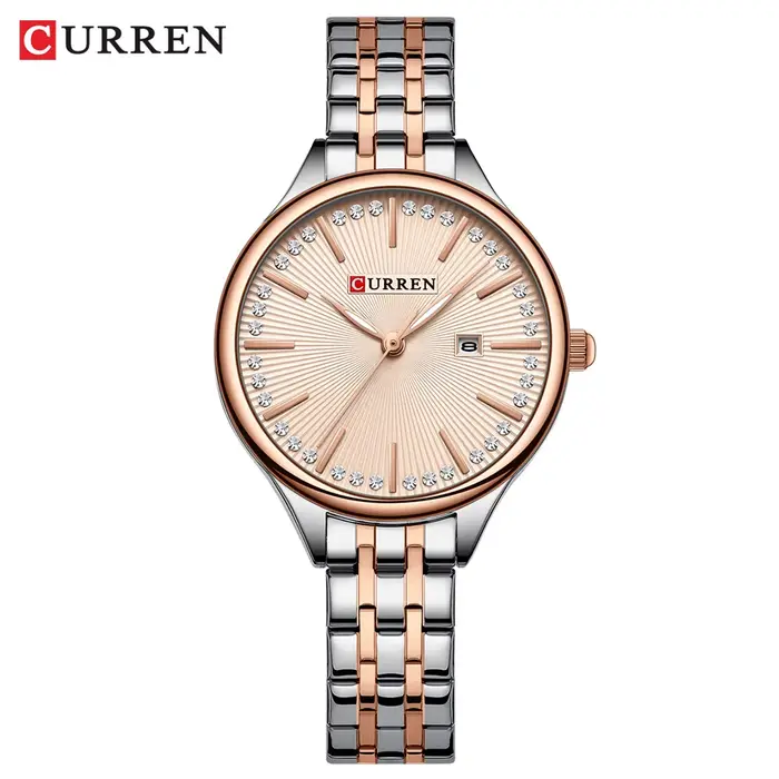 CURREN marque de mode dames deux tons montres Simple Quartz étanche montre-bracelet pour les femmes 