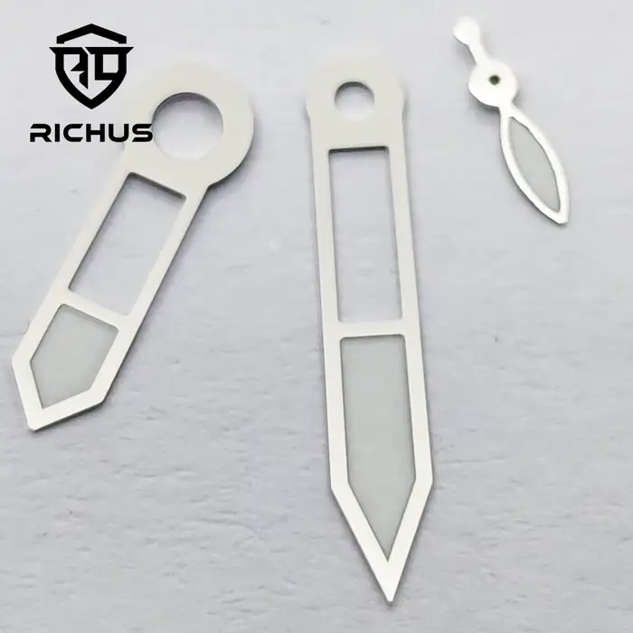 RICHUS argent noir aiguilles de montre vert lumineux ajustement ETA6497 6498 ST3600 mouvement