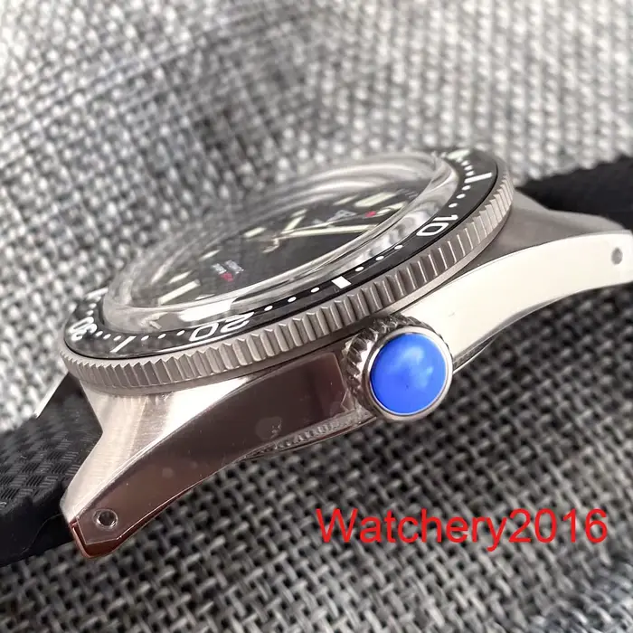 Tandorio 62MAS NH35 PT5000 mouvement automatique AR dôme verre saphir lumineux 300M étanche plongeur hommes montre bracelet gaufré