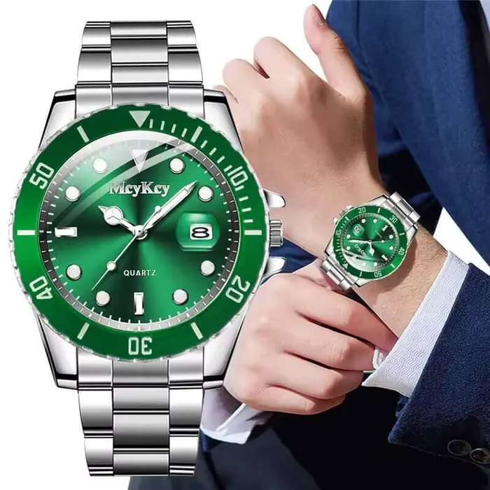 Calendrier de mode hommes montre à Quartz de luxe grand cadran homme montres d'affaires Reloj Hombre