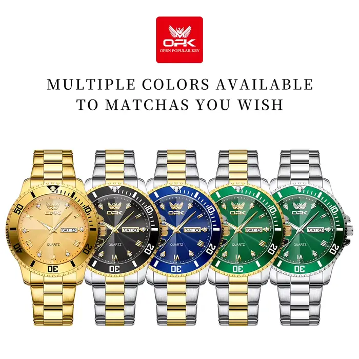 OPK marque hommes montres de luxe or montre-bracelet