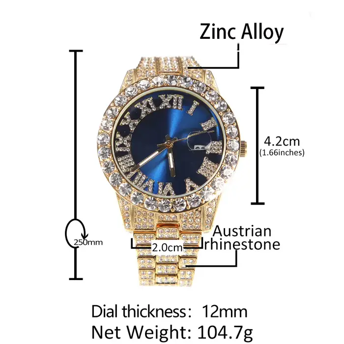 THE BLING KING-Montre à quartz étanche pour homme