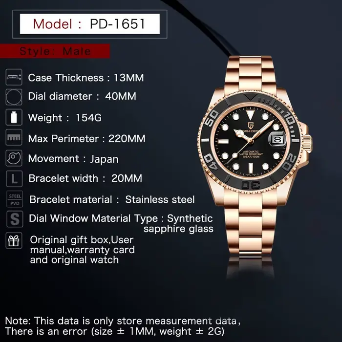 PAGANI DESIGN montre pour hommes automatique mécanique de luxe or Rose cadre rotatif en céramique montres d'affaires pour homme reloj hombre