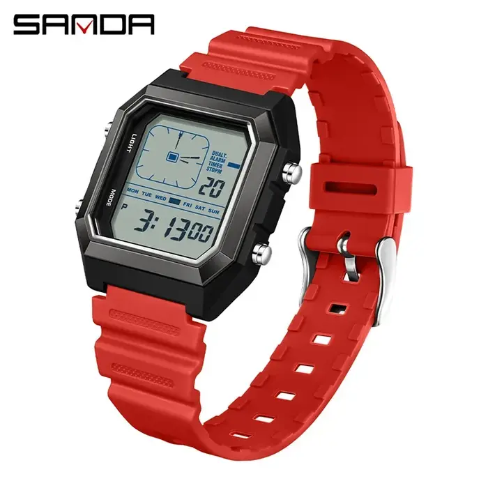 Montre numérique multifonction pour homme avec chronographe et fonction calendrier pour activités sportives et plein air