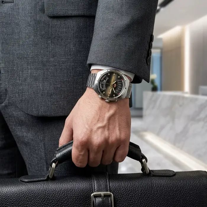 Montre Orient Rétro Perpétuelle Automatique Calendrier Perpétuel Multi-Mois Jour Date pour Hommes Occasions Spéciales