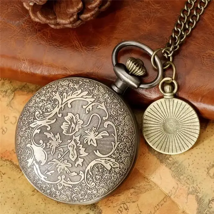 Montre de poche classique avec chaîne pour hommes et femmes