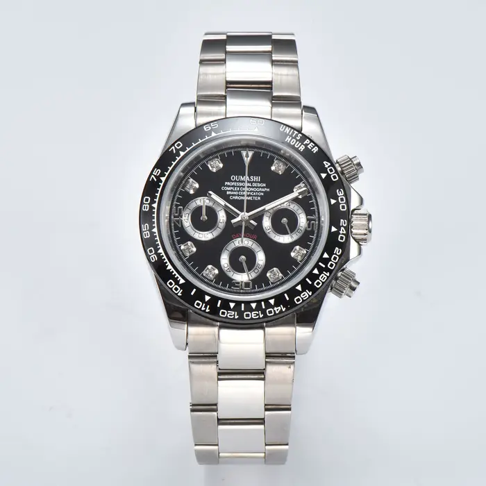 Montre de sport à quartz étanche pour homme, verre saphir, acier inoxydable, mouvement de montre per