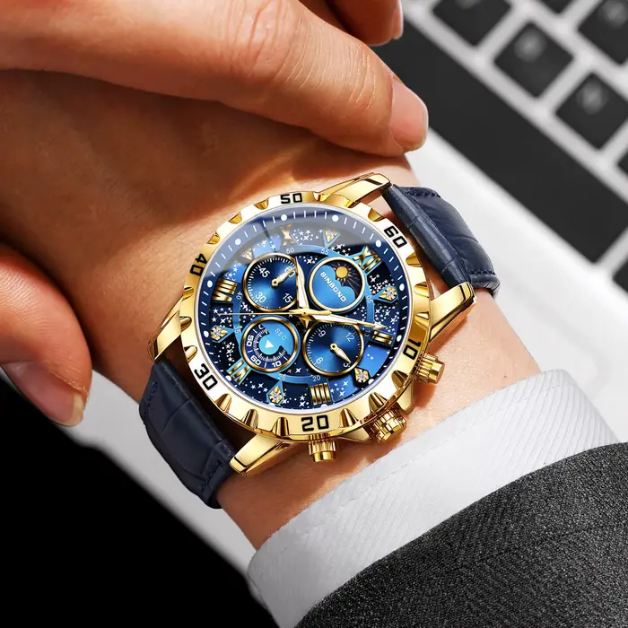 Montres-bracelets à quartz authentiques et précises BINBOND pour hommes