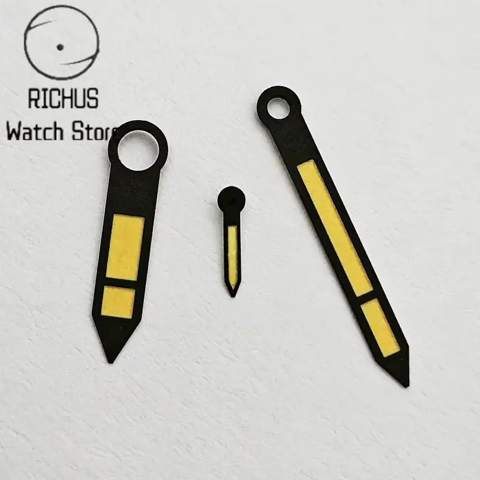 RICHUS ETA6497 noir/argent aiguilles de montre vert lumineux ajustement ETA 6497 6498 ST3600 3620 pièce accessoire de mouvement