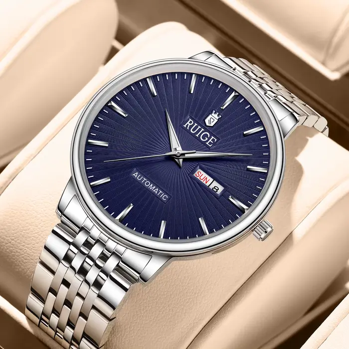 Nouvelle montre mécanique entièrement automatique pour hommes de RUIGE, montre à double calendrier e