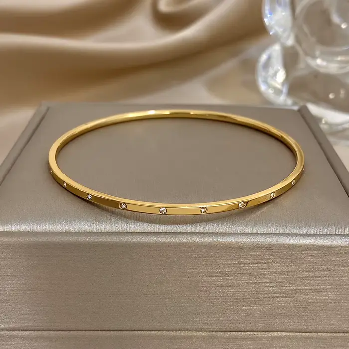Bracelet minimaliste plaqué or pour femmes et hommes