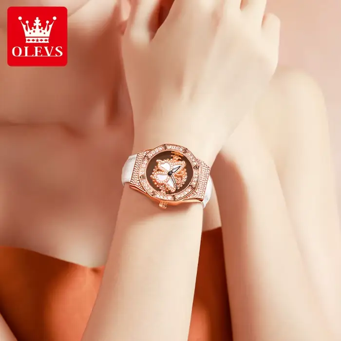 OLEVS 9996 montre à Quartz pour femmes Top marque mode femme montre-bracelet papillon luxe étanche Original en cuir robe montres