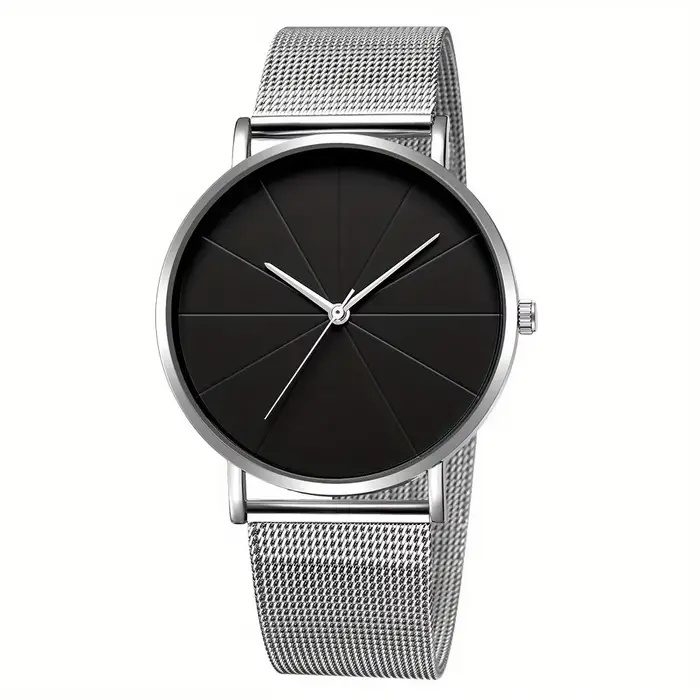 Montre à Quartz à pointeur rond décontracté