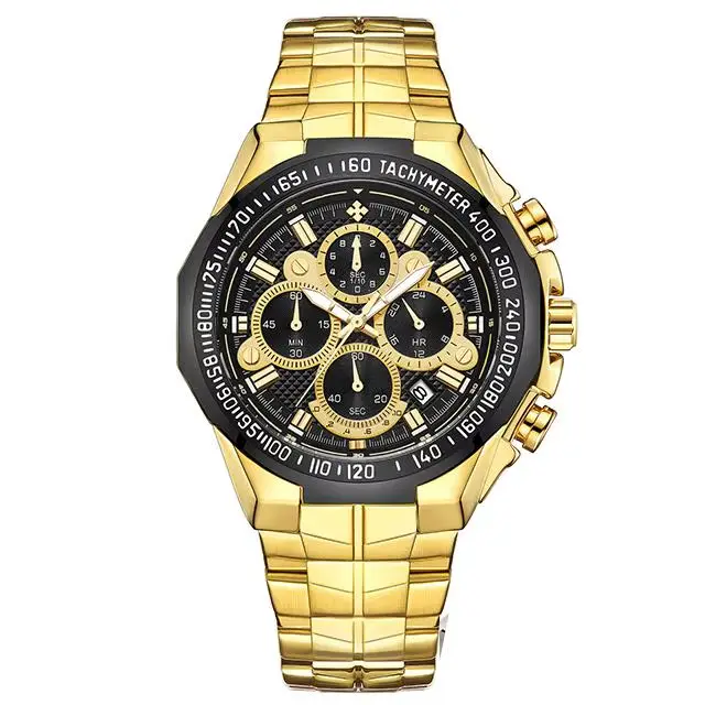 WWOOR – montre-bracelet chronographe doré pour homme, grande marque de luxe, 2019, 2019