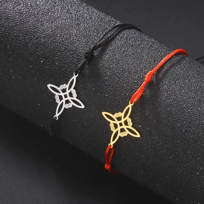 LIKGREAT Bracelet en corde de cire avec nœud de sorcière