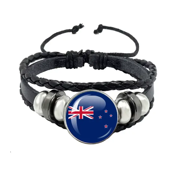 Bracelet drapeau National sénégal français norvège algérie autriche portugais tissé multicouche