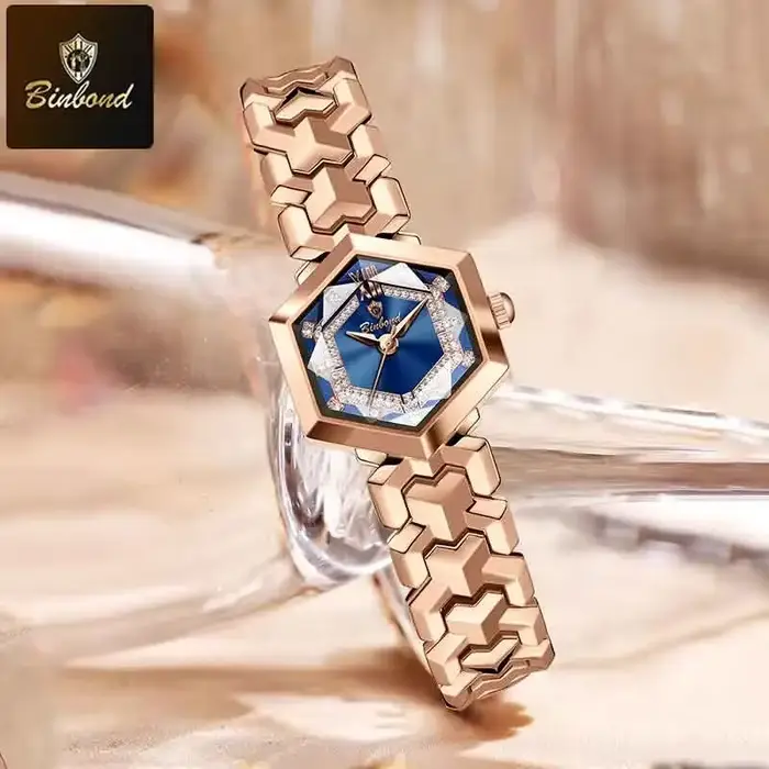 BINBOND mode élégante femmes montre à Quartz losange miroir étanche montre-bracelet lumineux diamant cadran Original